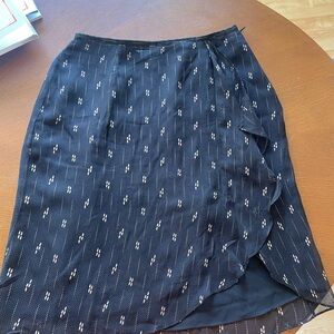Vintage Silk 90s Y2K Chic Asymmetrical Black Skirt
